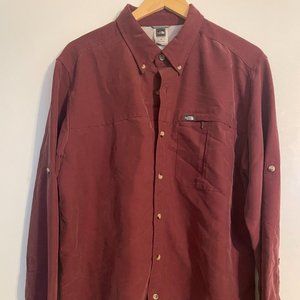 The North Face maroon long sleeve button down size L